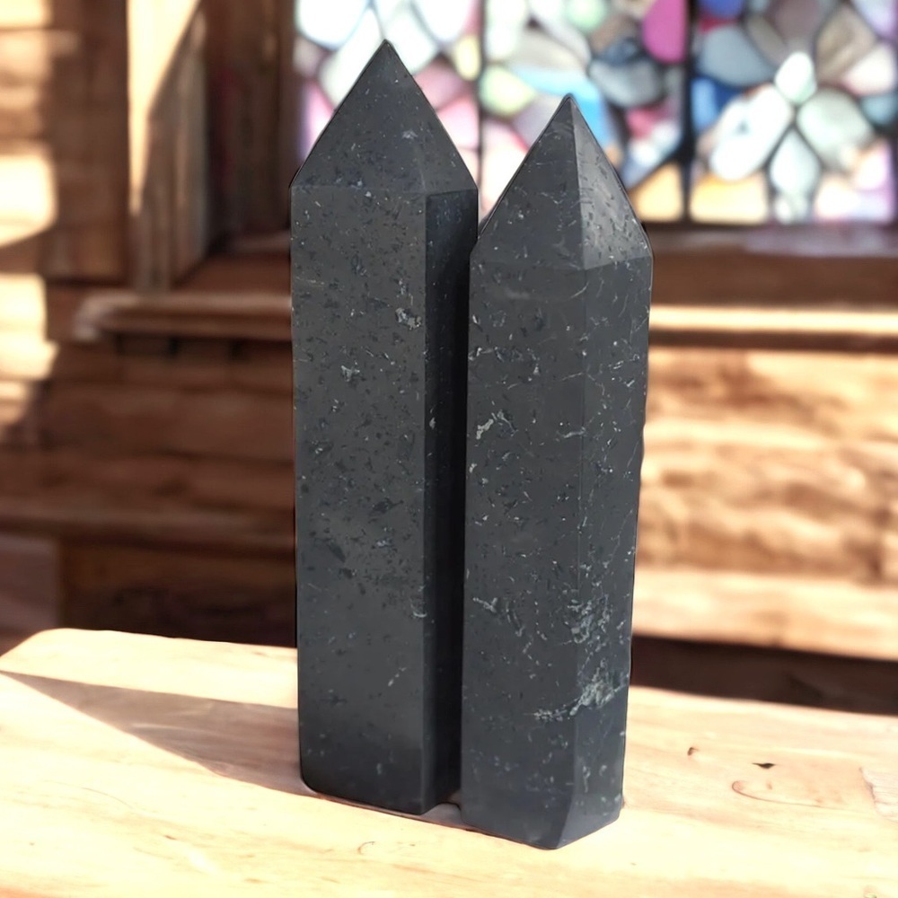 Huge 1.7 LB. 8.7” ELITE Shungite EMF Ultimate Protection Obelisk Towers